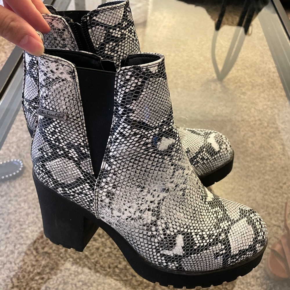 Snake Print Boots